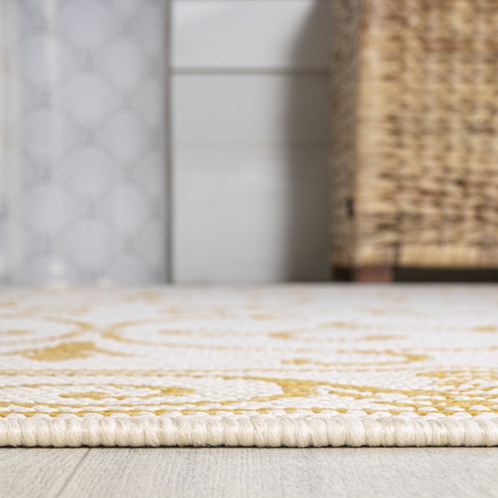 Charleston Vintage Filigree Textured Weave Indoor/Outdoor Area Rug