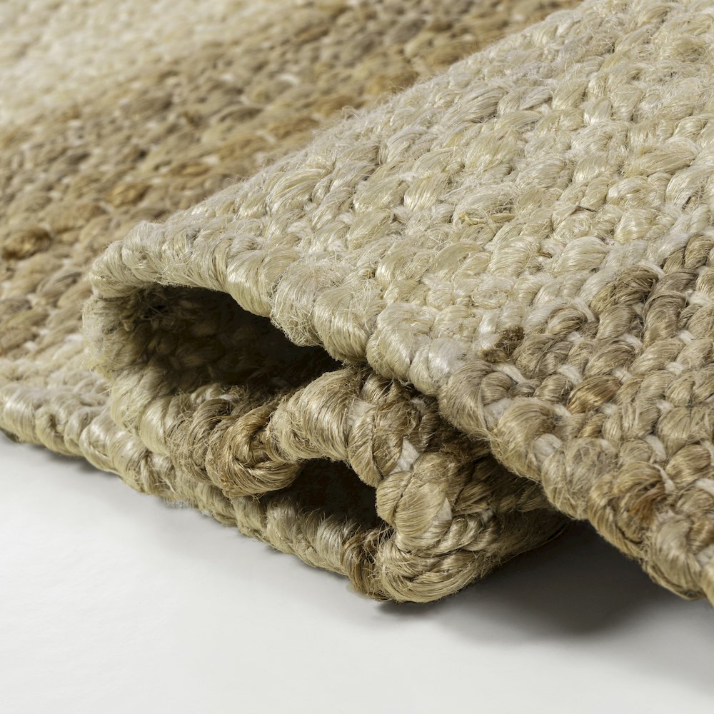Jayden Rustic Farmhouse Woven Jute Stripe Natural/Bleach 5 ft. x 8 ft. Area Rug