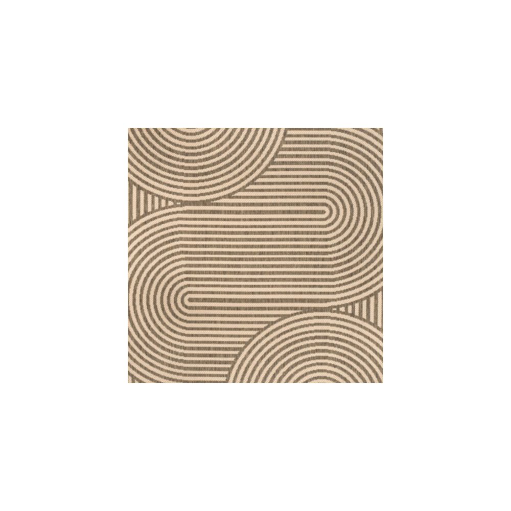 Beige/Brown 9 ft. x 12 ft. Indoor/Outdoor Shaped Area Rug