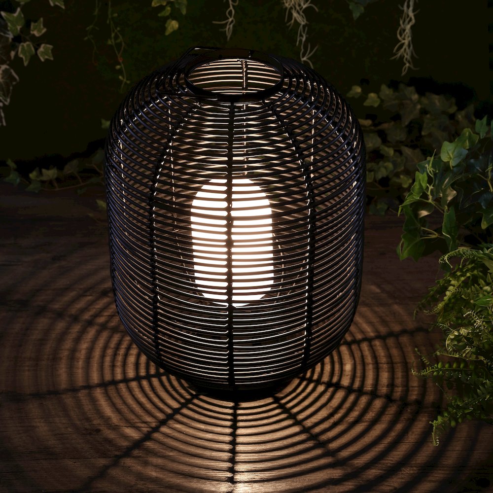 Kandella Outdoor Woven Oval Asian Led Lantern