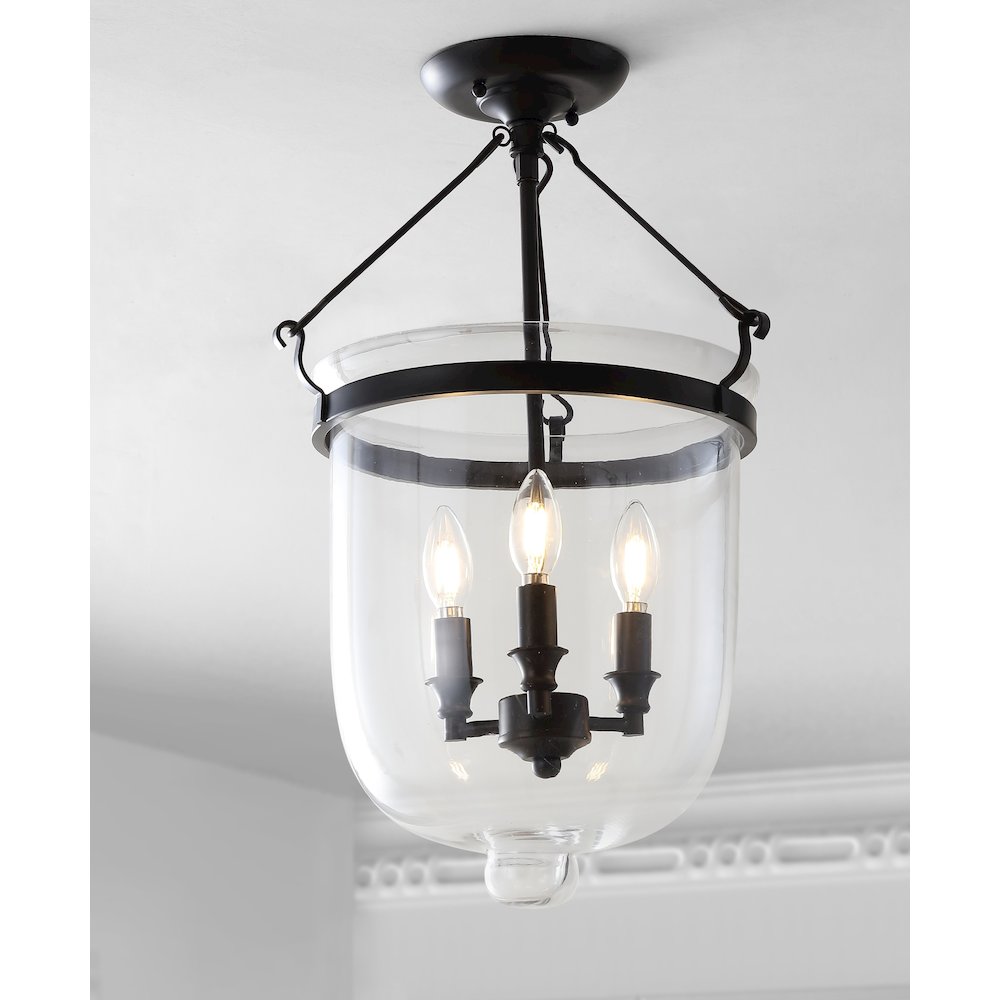 Charlotte Metal/Glass Led Semi Flush Mount