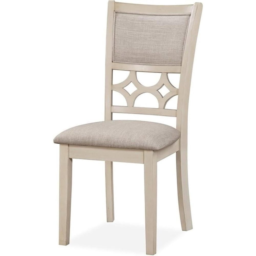 5-Piece Solid Wood Dining Set in Brown and White for Modern Dining Rooms