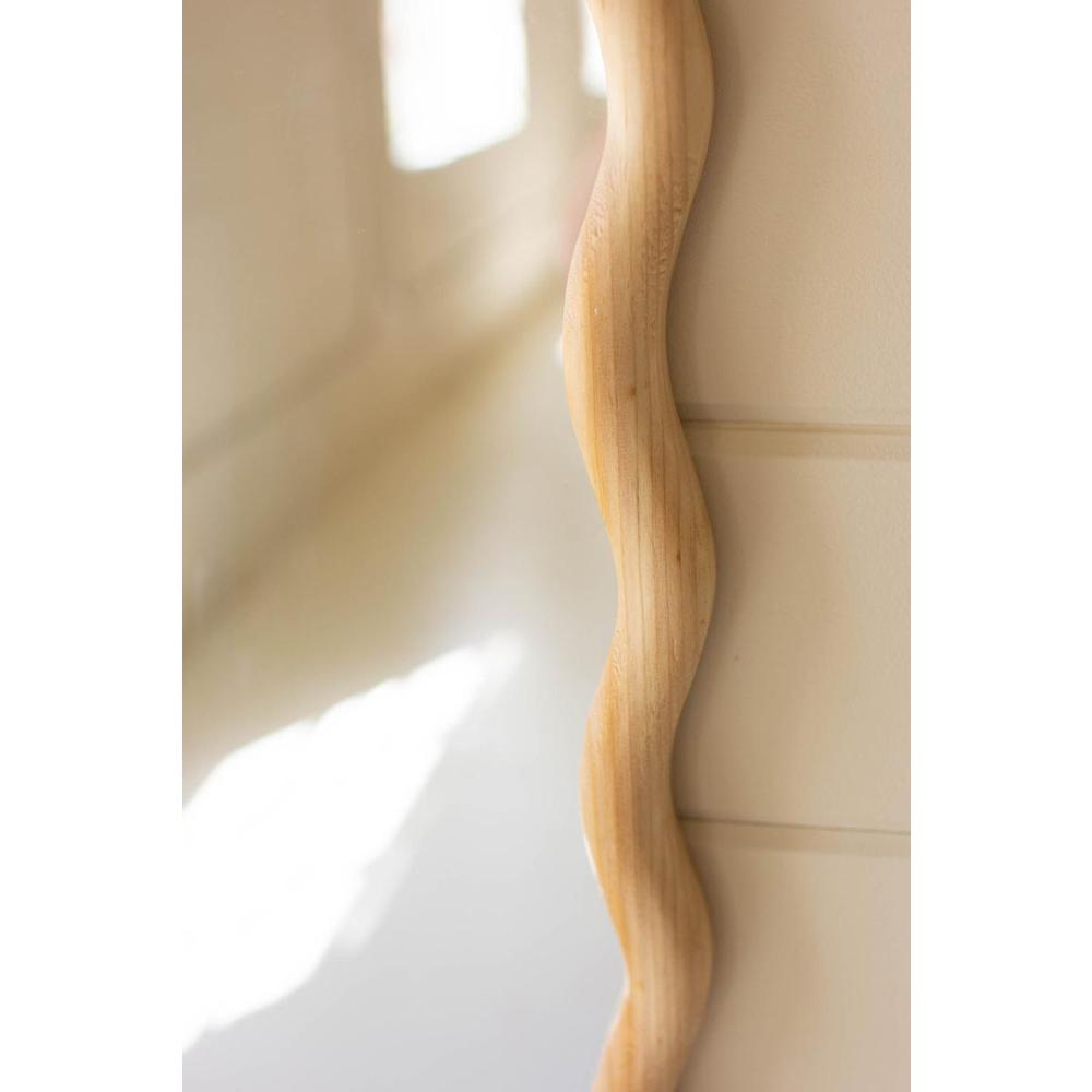 Wooden Squiggle Framed Mirror