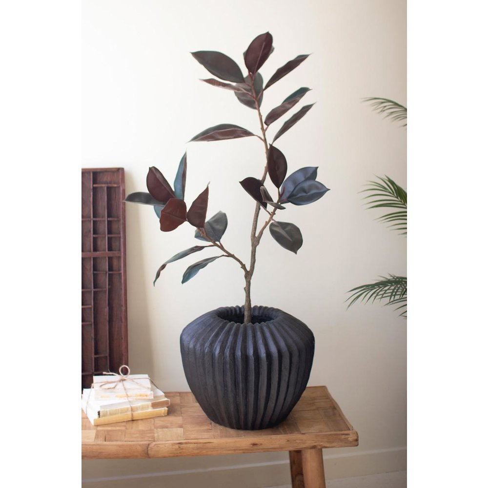 Short Stone Composite Urn - Black