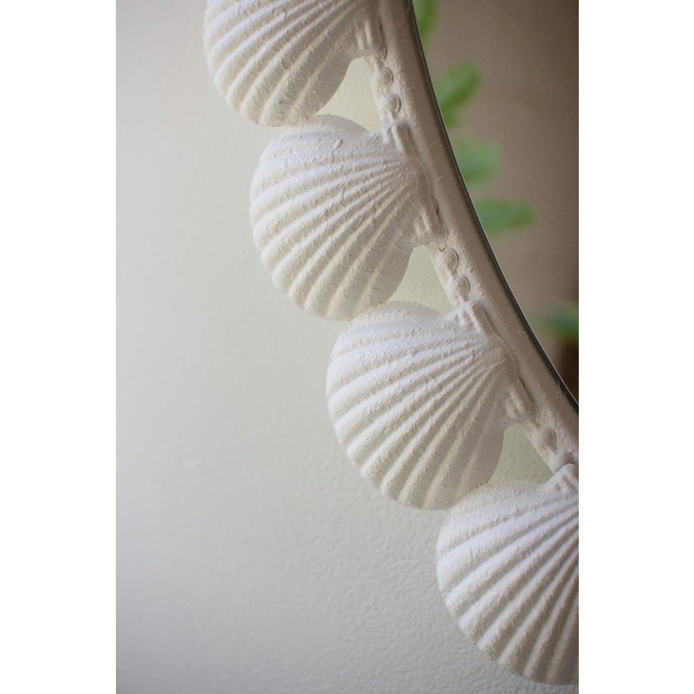 Metal Shell Framed Oval Mirror