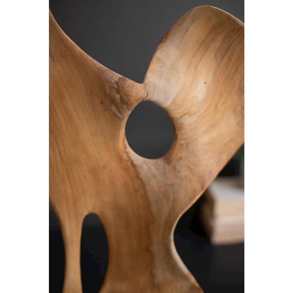 Carved Teak Wood Scuplture On A Base - Smooth