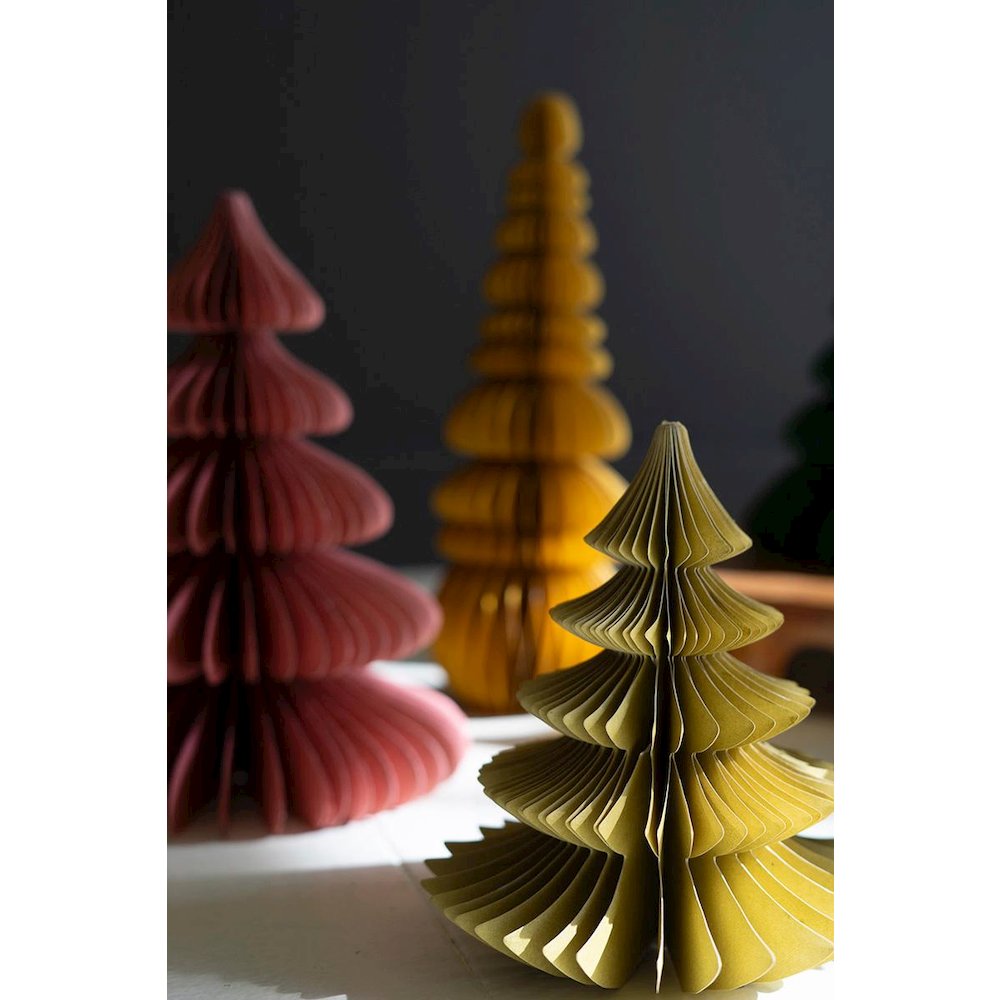 Set Of Six Jewel Tone Paper Accordion Christmas Trees