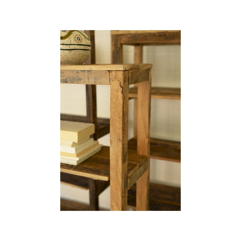 Set Of Three Recycled Wood Shelving Units
