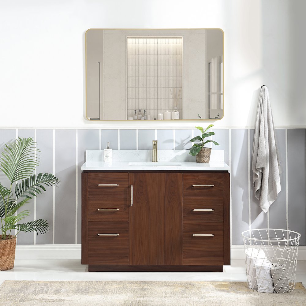 San 48" Free-standing Single Bath Vanity in Natural Walnut