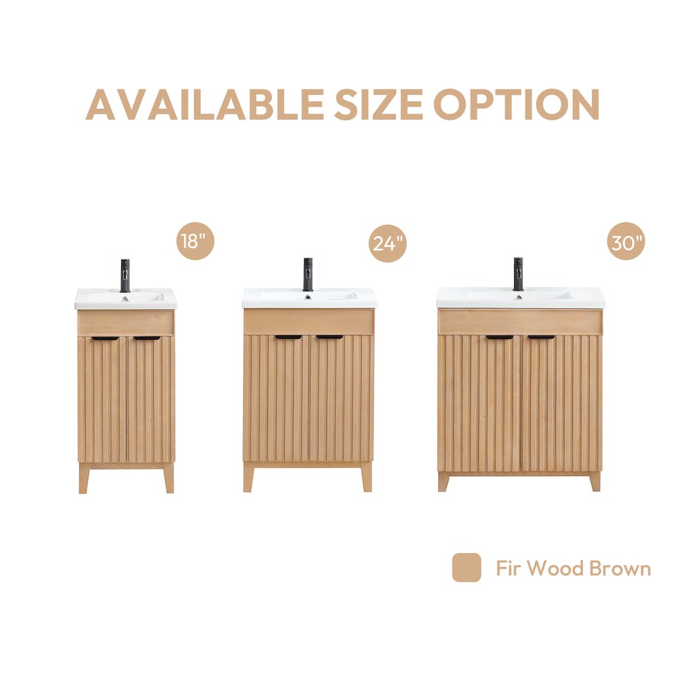 Palos 18" Free-standing Single Bath Vanity in Fir Wood Brown
