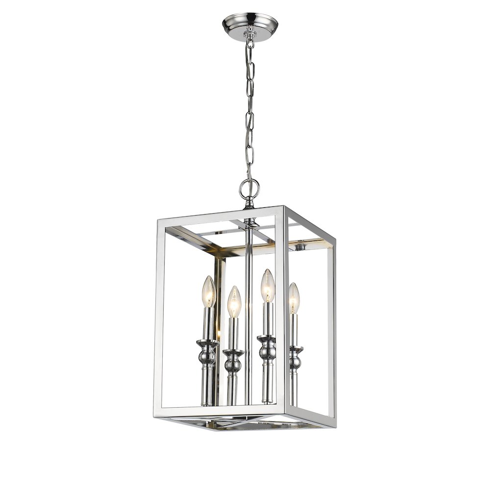 Bethel International Chandelier in Shiny Nickel Color