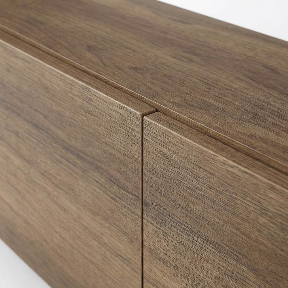 Wooden TV Console for 80-inch TV and Under with Walnut Finish