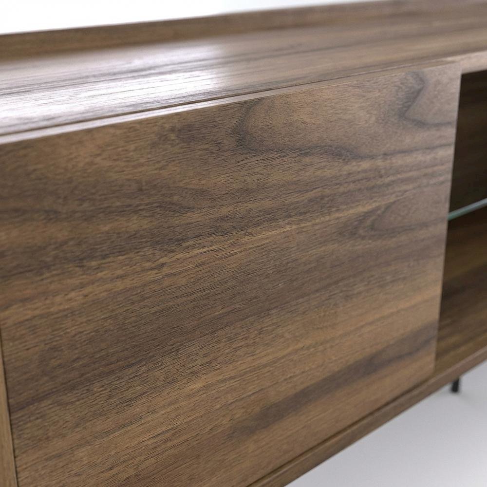 Walnut TV Stand, 65-80 Inch Flat Screen Televisions in Engineered Wood Finish