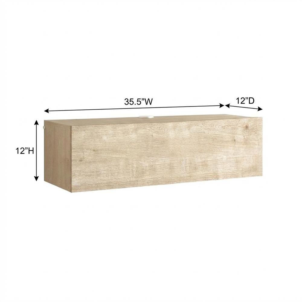 Oak Floating TV Stand with 1 Door and Modern Design for Living Room