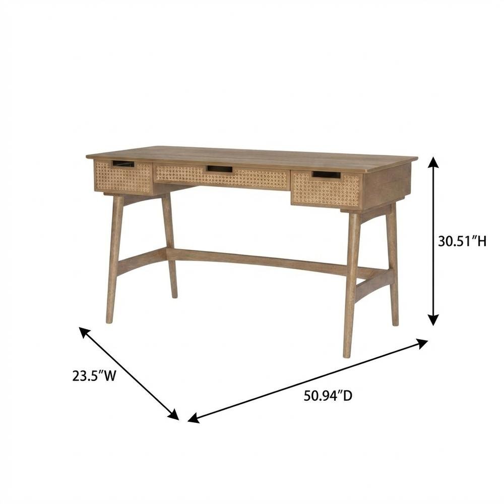 Rubberwood and MDF Computer Desk with Finish and Sturdy Build