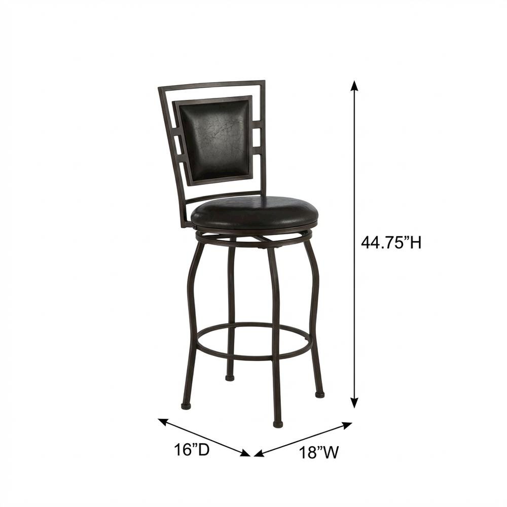 Adjustable Bar Stool Set with Metal Frame and Foam Cushioned Seats