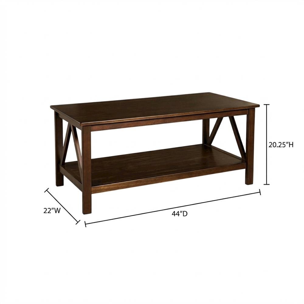 Antique Tobacco Coffee Table with Sturdy Wooden Top and Modern Design