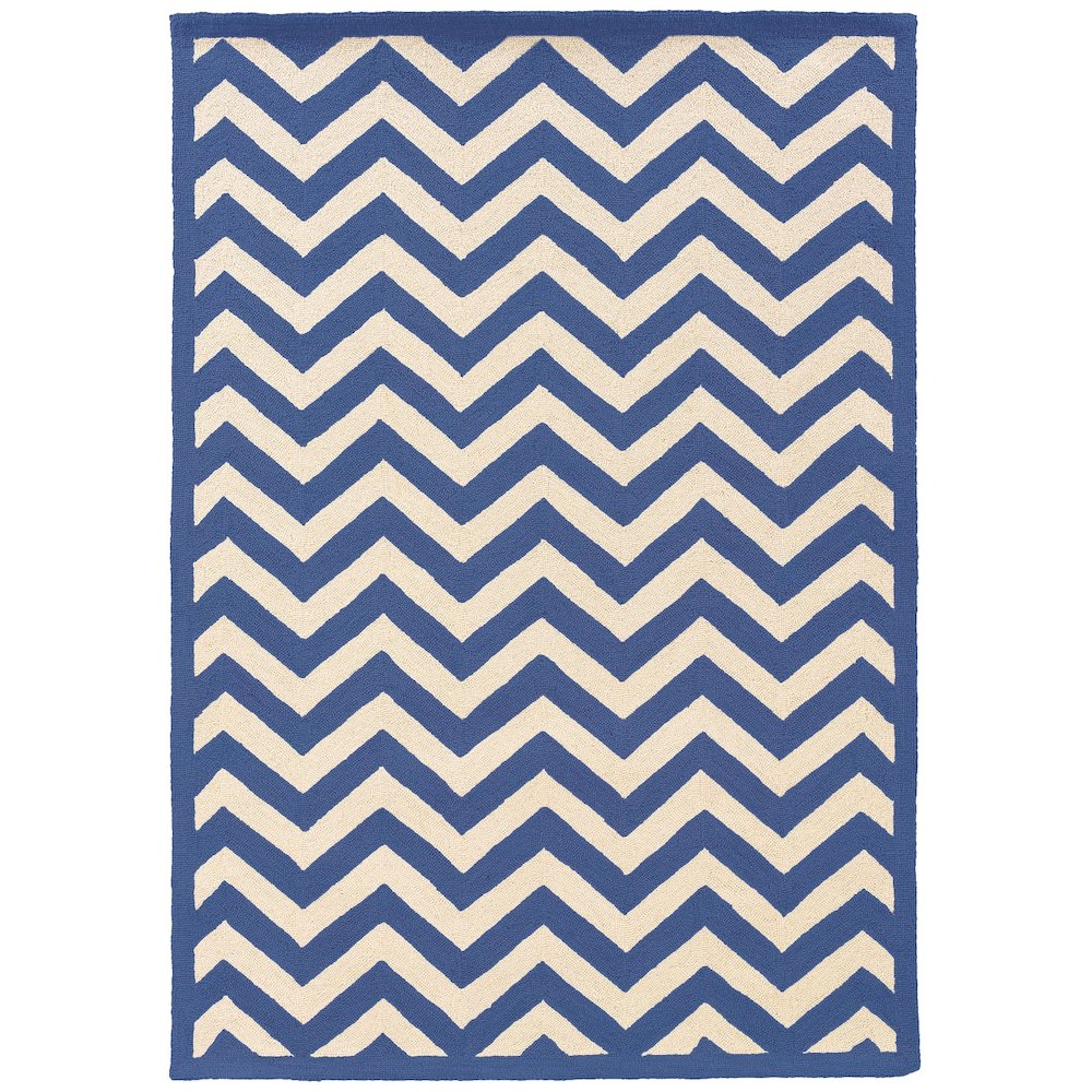 Silhouette Chevron Navy & Ivory 8x10, Rug
