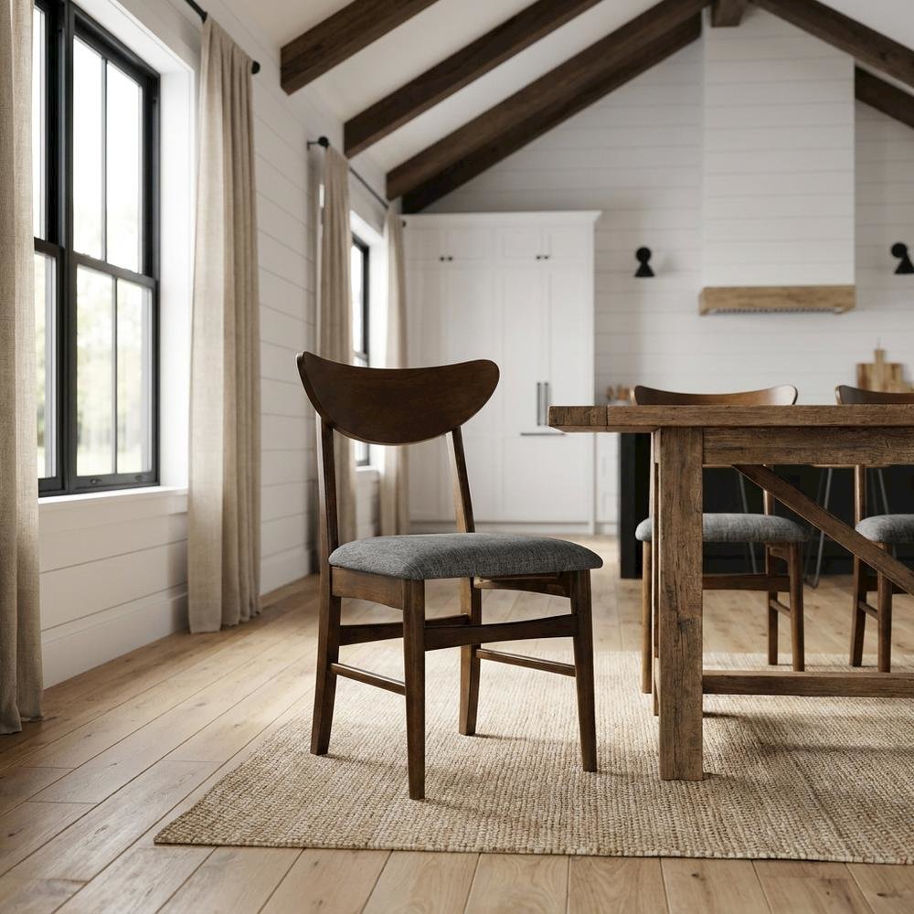 Wood Dining Chair Set with Comfortable Backrest and Sturdy Frame