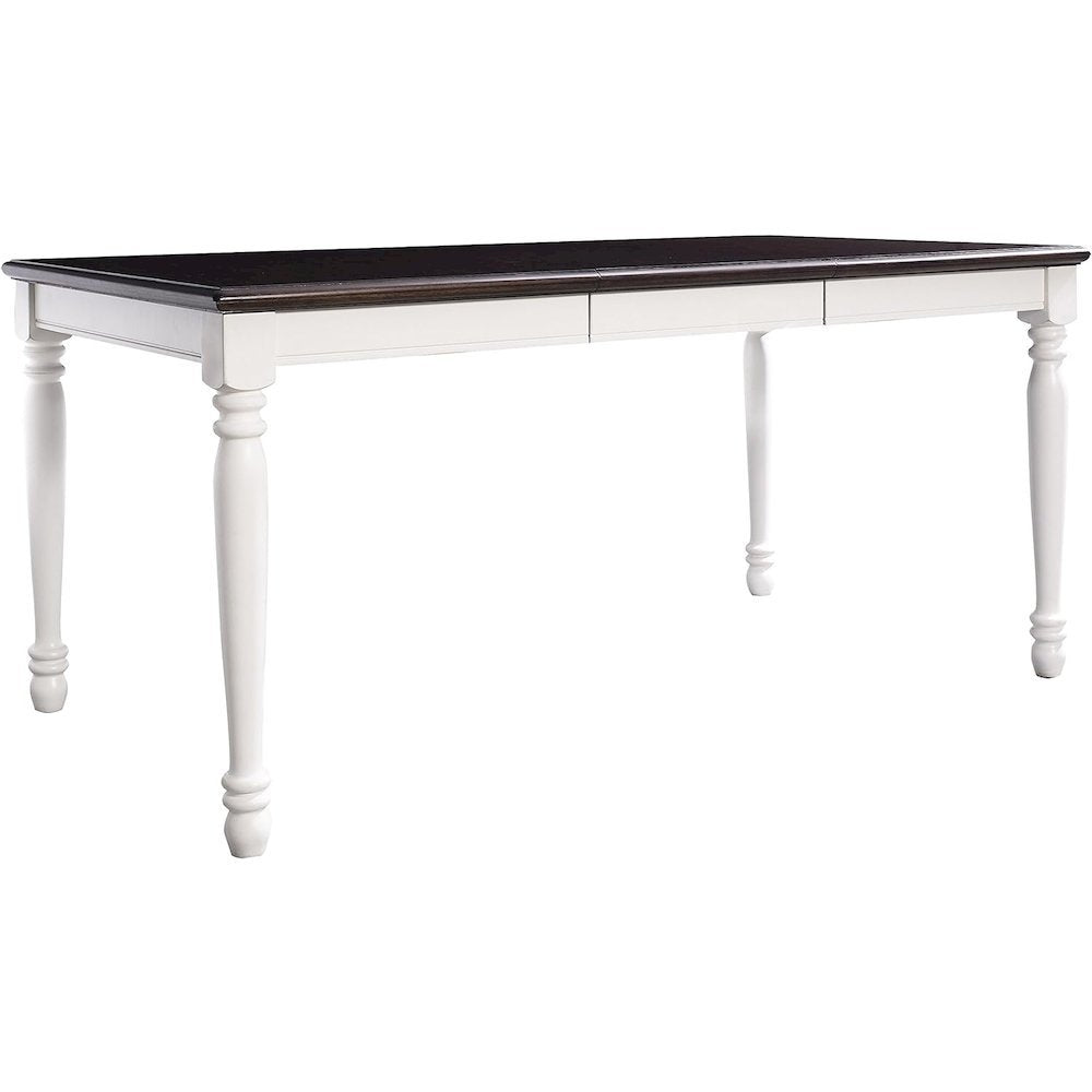 Elegant 7-Piece Dining Table Set in White with Distressed Finish and Chairs
