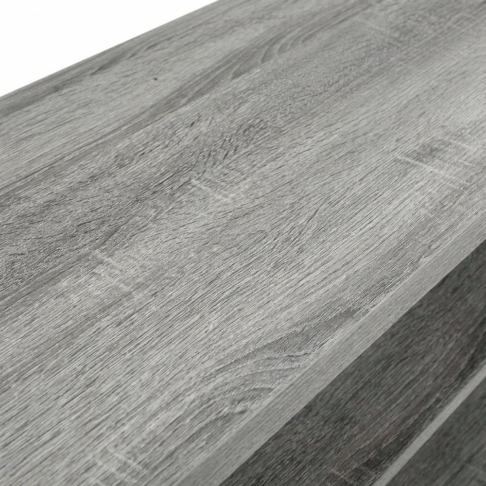 Wooden TV stand, up to 50-inch screens, modern French oak grey, black finish