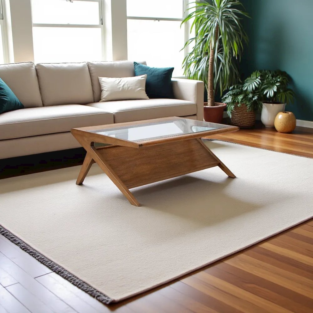 Brown Glass Coffee Table – Elegant Glass Top Coffee Table for Living Room