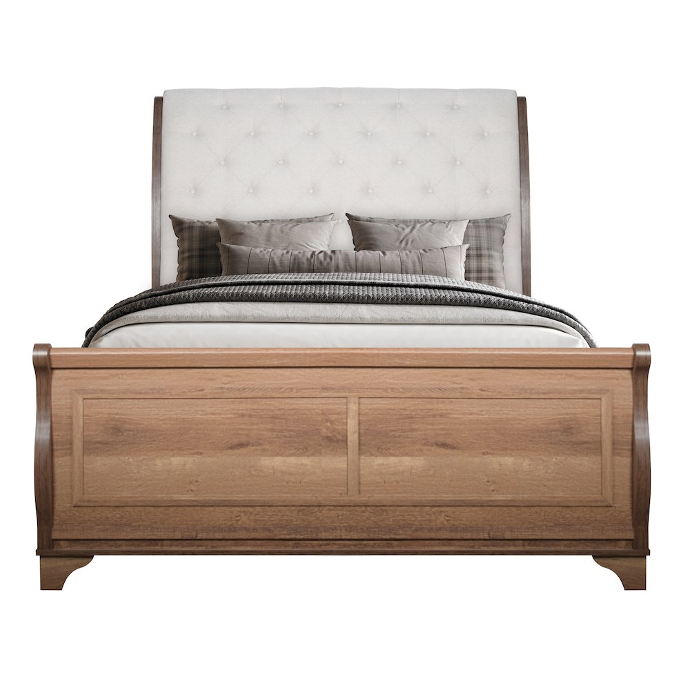 Coventry Hall 4Pc Wood Queen Bedroom Set, Nightstand in Pecan