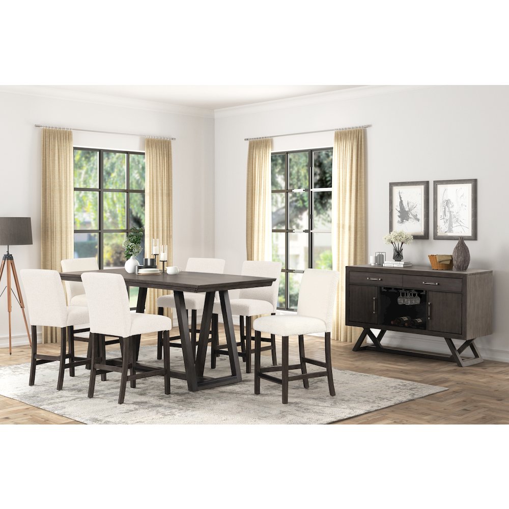 High Line Upholstered Counter Chair (Set of 2), White