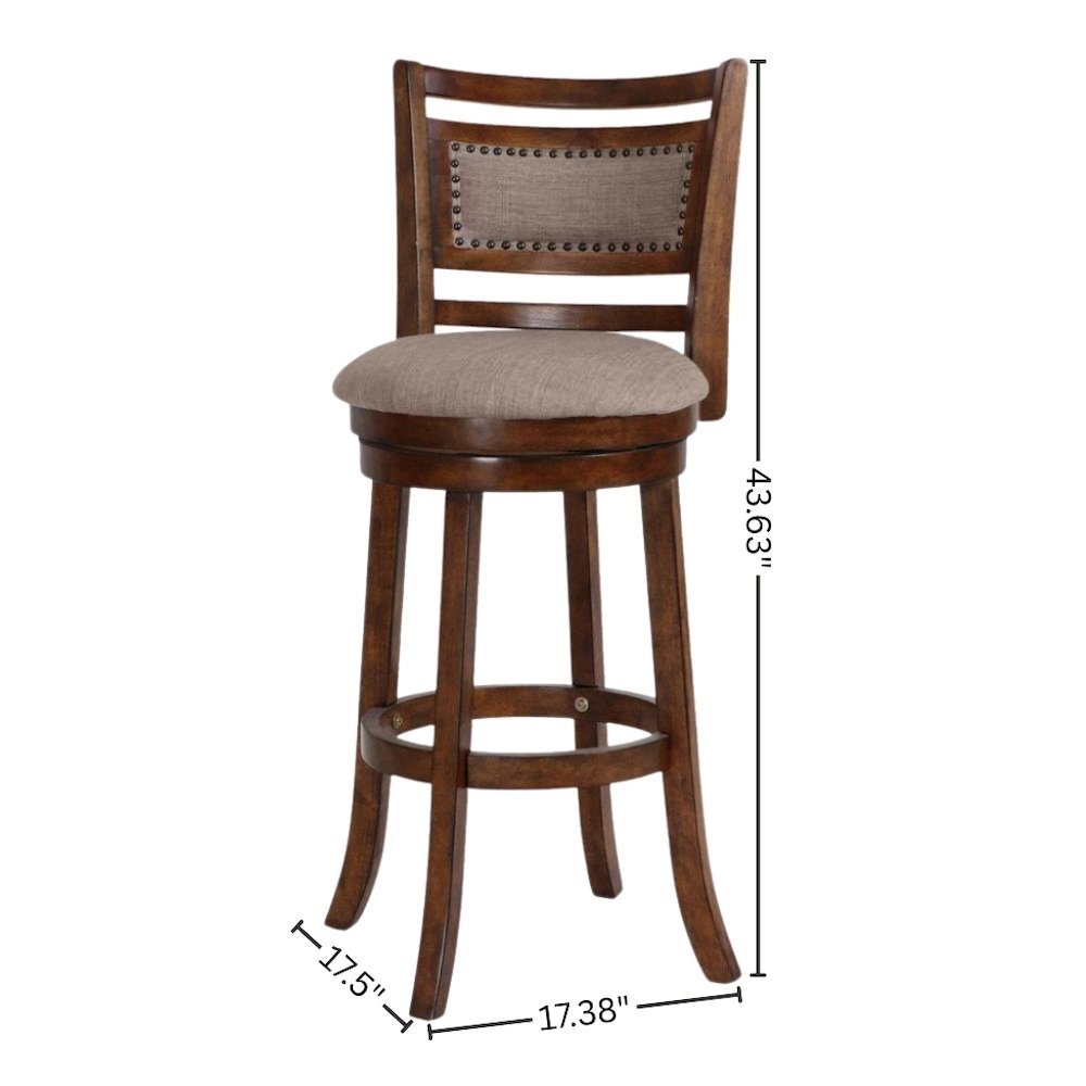 Swivel Bar Stools with Backs – Extra Tall Counter Height Stools, Set of 2