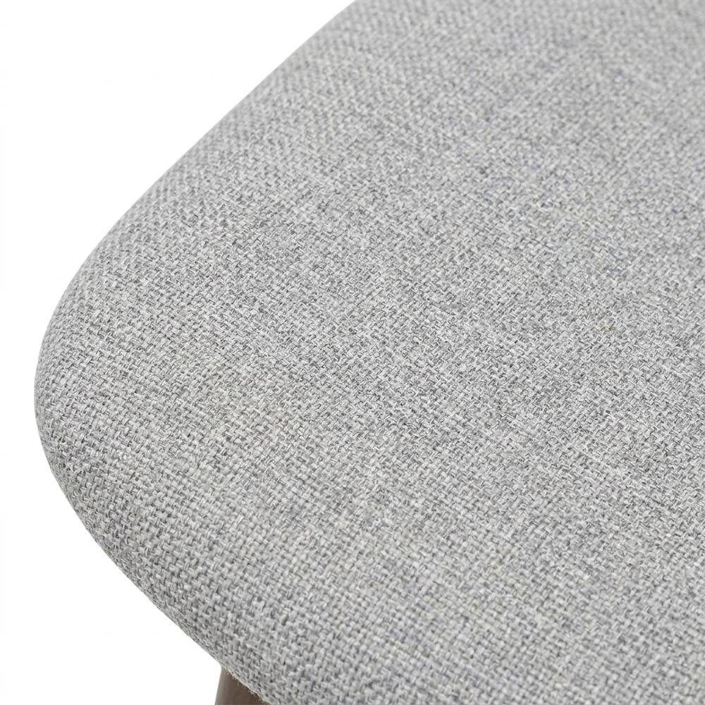 Solid Wood Upholstered Dining Chairs, Dark Gray, Set of 6