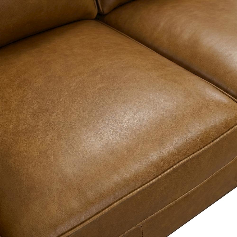 Top Grain Leather Sofa and Loveseat Set for Living Room, Brown