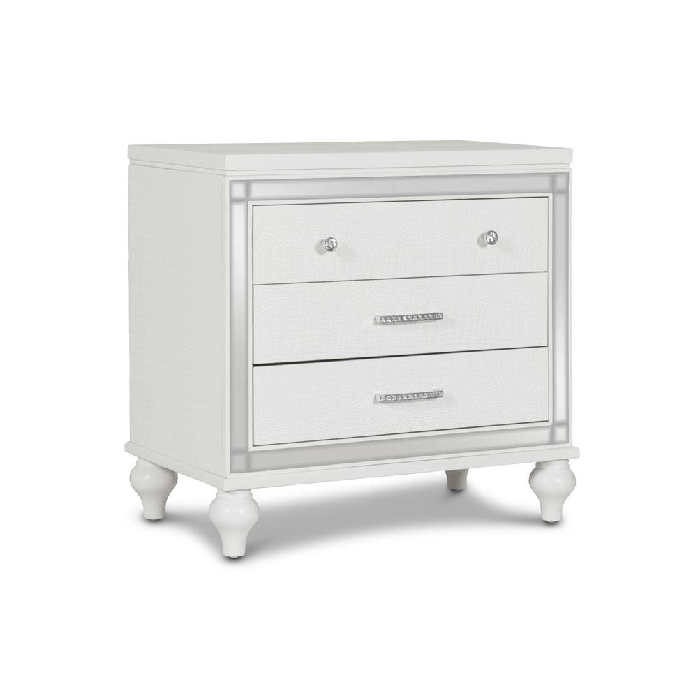 Modern White Bedroom Furniture Set Queen Size 4 Piece with Bed and Storage