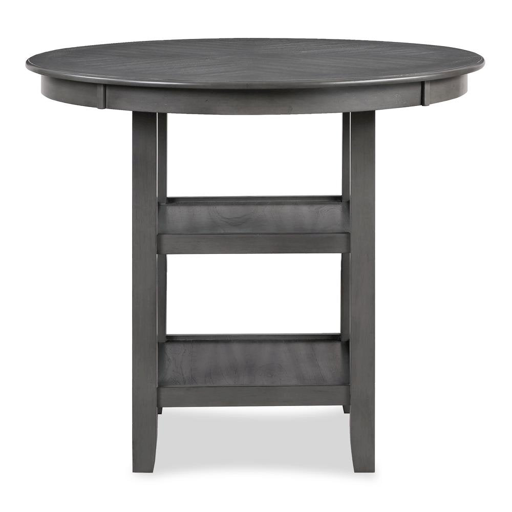 Gray Round Kitchen Table and Chairs for 4, Farmhouse 5 Piece Dining Set