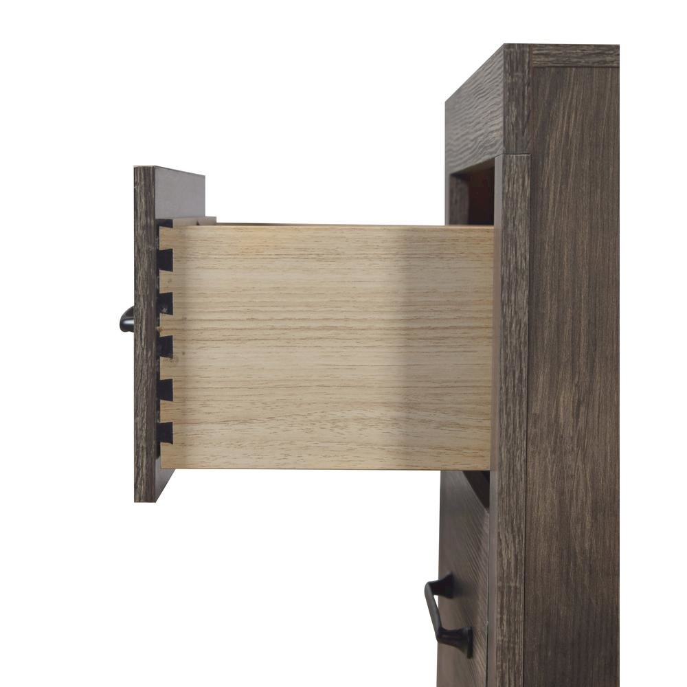 Elegant 2 Drawer Wooden Nightstand – Black Wood Nightstand for Bedroom Use