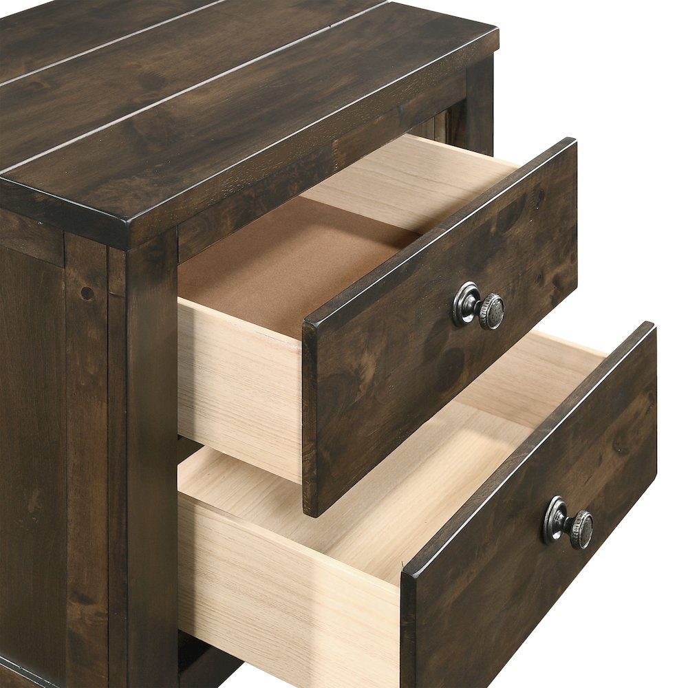 Blue Ridge Wood 2-Drawer Nightstand in Gray (Set of 2)