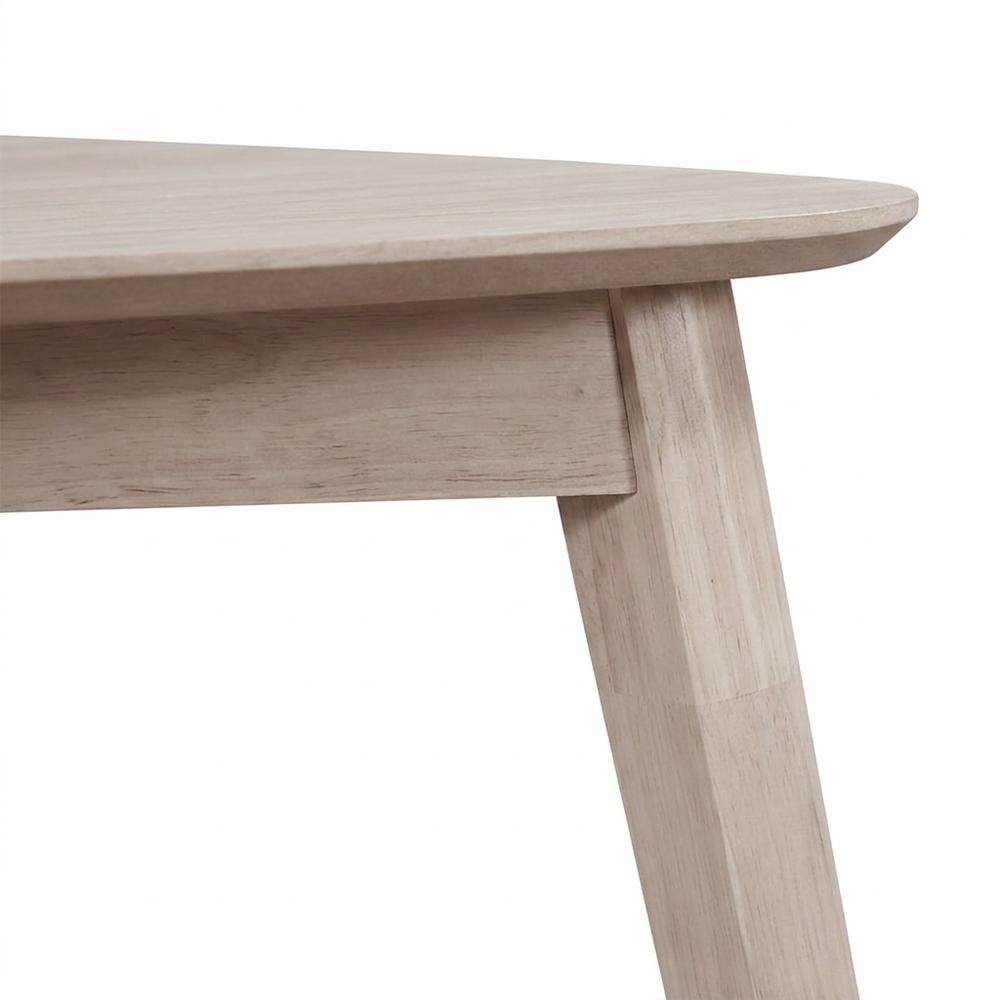 Solid Wood Corner Table with Ash Veneer Top, Small Side Table, White