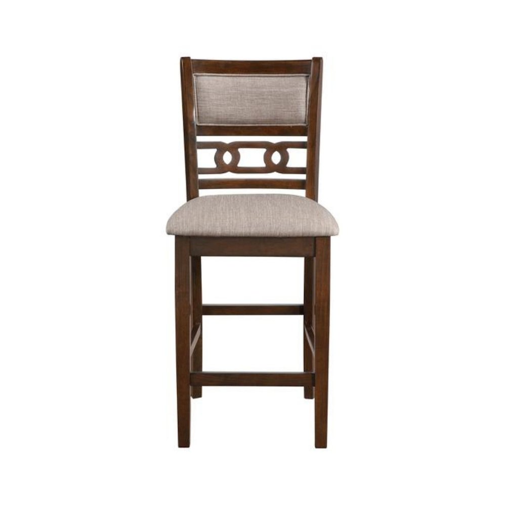 Solid Wood Counter Chairs Set of 2 Cherry Brown