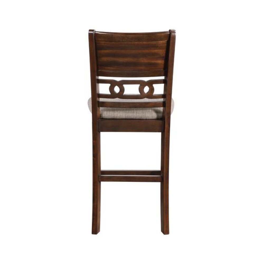 Solid Wood Counter Chairs Set of 2 Cherry Brown