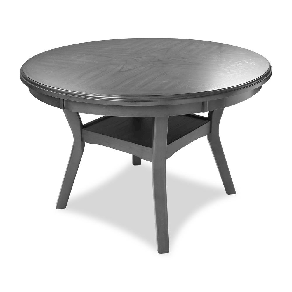 Gray Round Dining Table Set for 4 – Kitchen Table and Chairs Set
