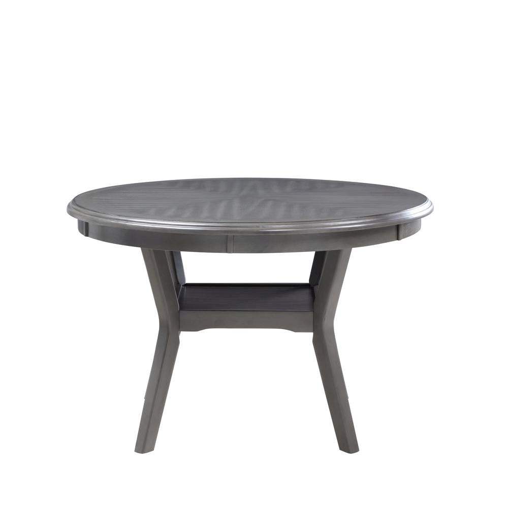 Gray Wood Round Dining Table Set for 4 – Kitchen and Dining Room Use