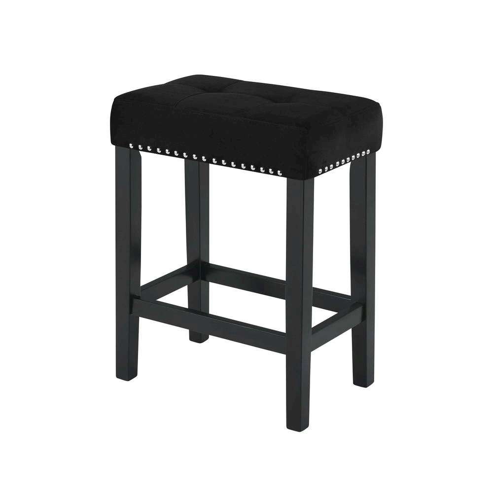 Bar Table Set, Console Table with Stools, Wood Sofa Table with Stools Black