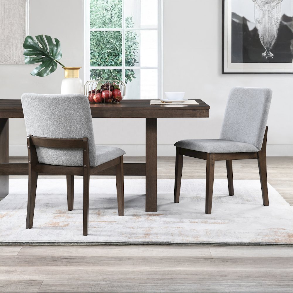 Kody Fabric Upholstered Dining Chair in Gray (Set of 2)