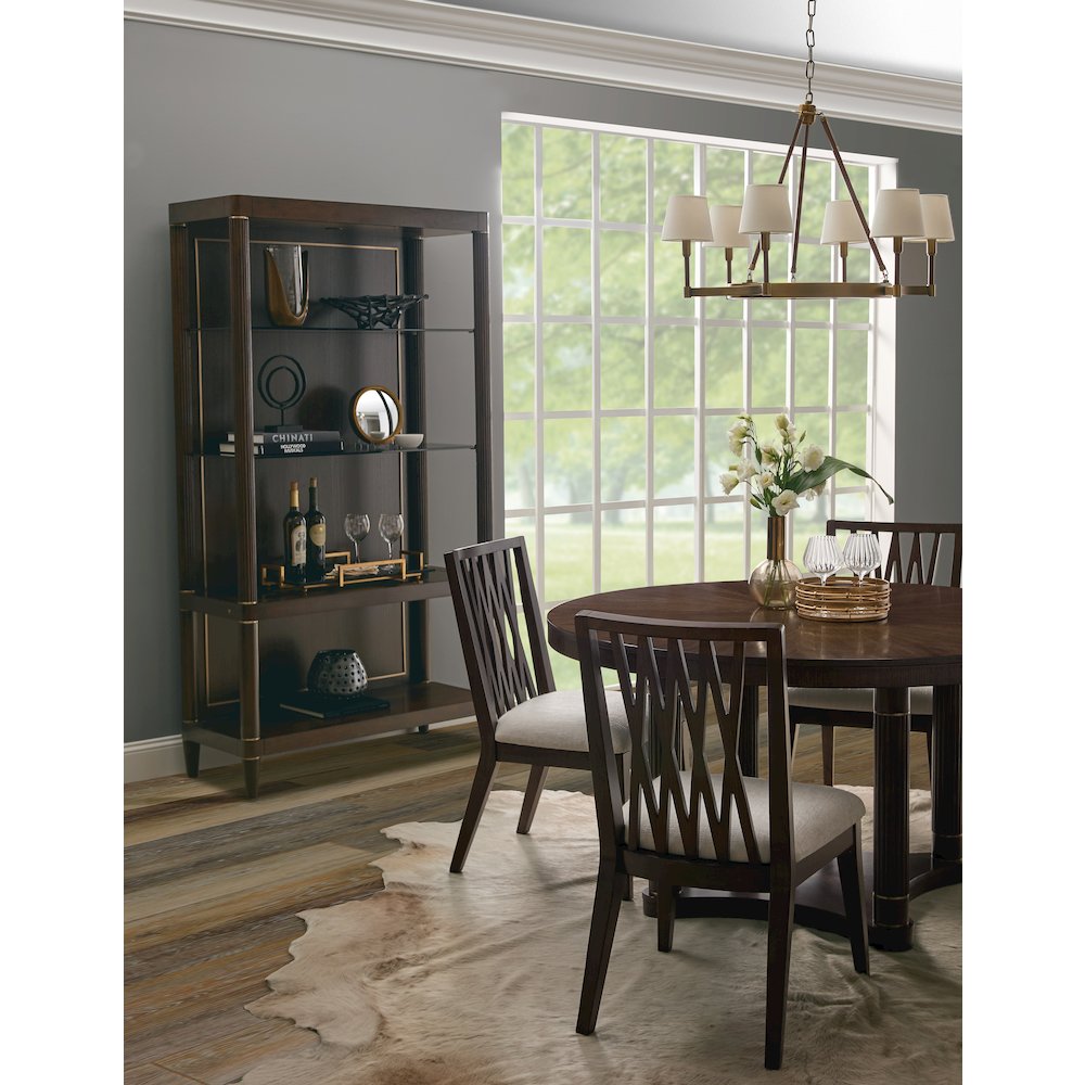 Asher Park Open Shelf Etagere, Piano Brown Finish