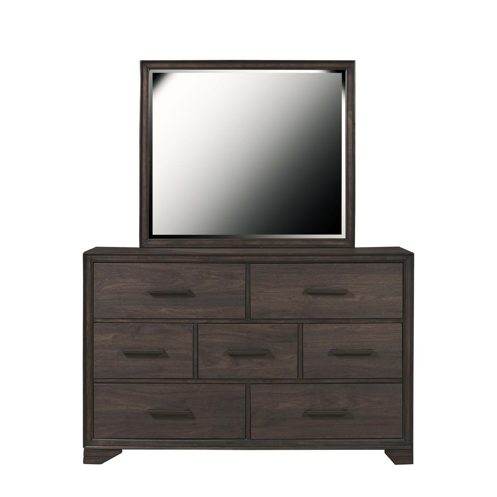 Kids Beveled Dresser Mirror in Espresso Brown