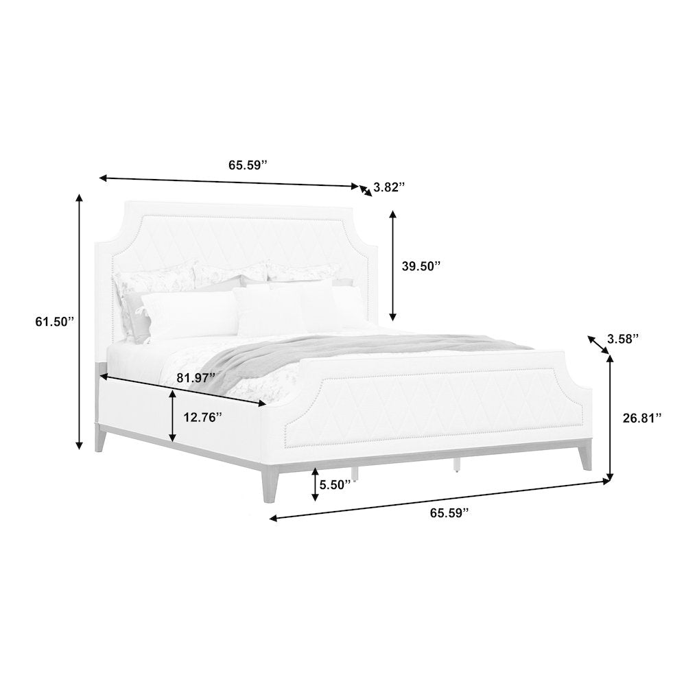 Asher Park Queen Upholstered Bed, Piano Brown Finish