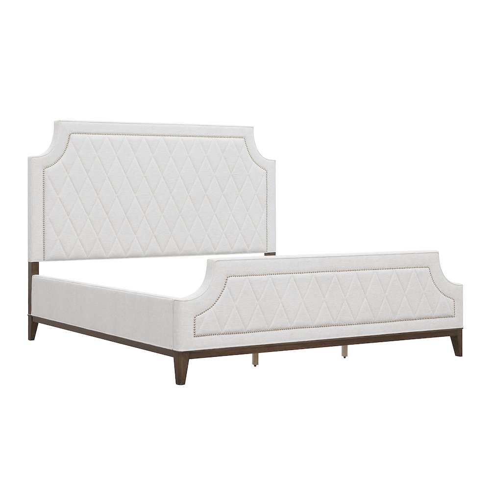 Asher Park Queen Upholstered Bed, Piano Brown Finish