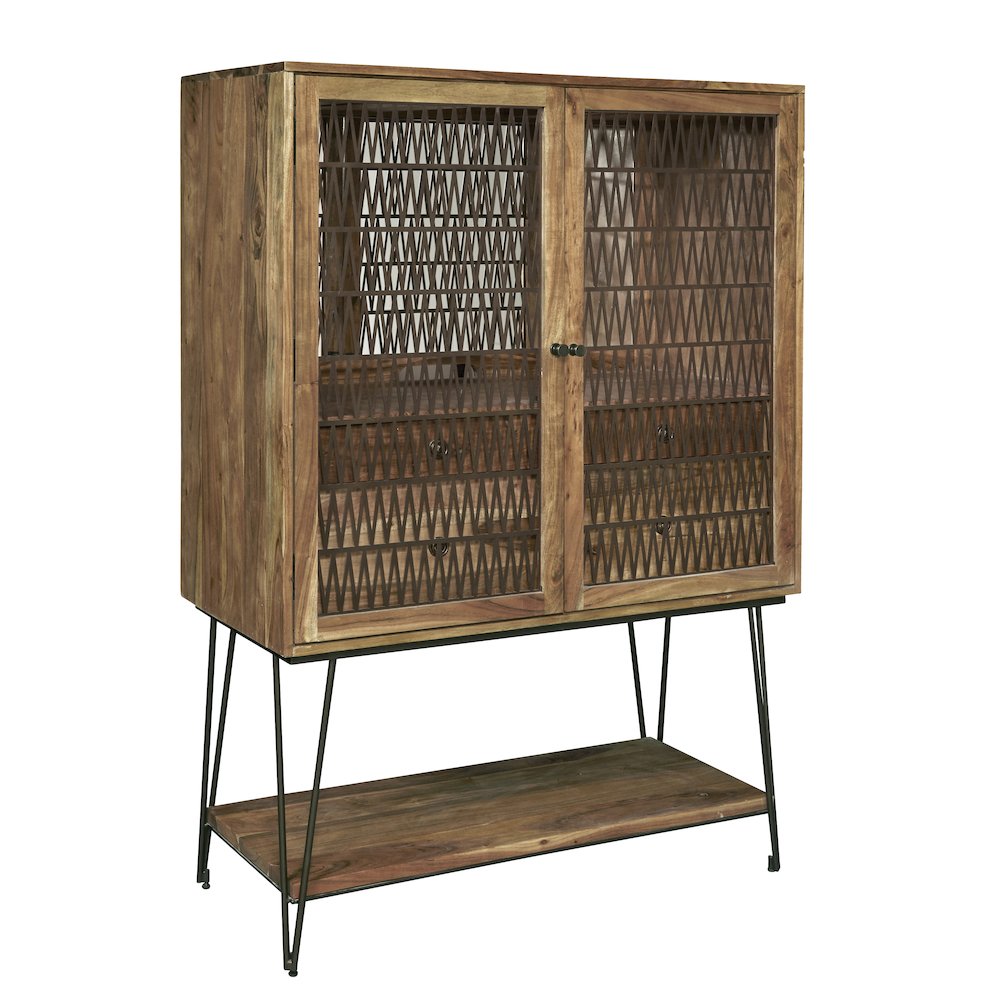 2-Door Bar Cabinet with Storage Drawers