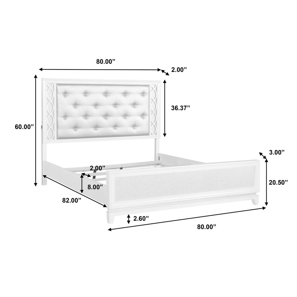 Starlight King Upholstered Panel Bed with LED Lights