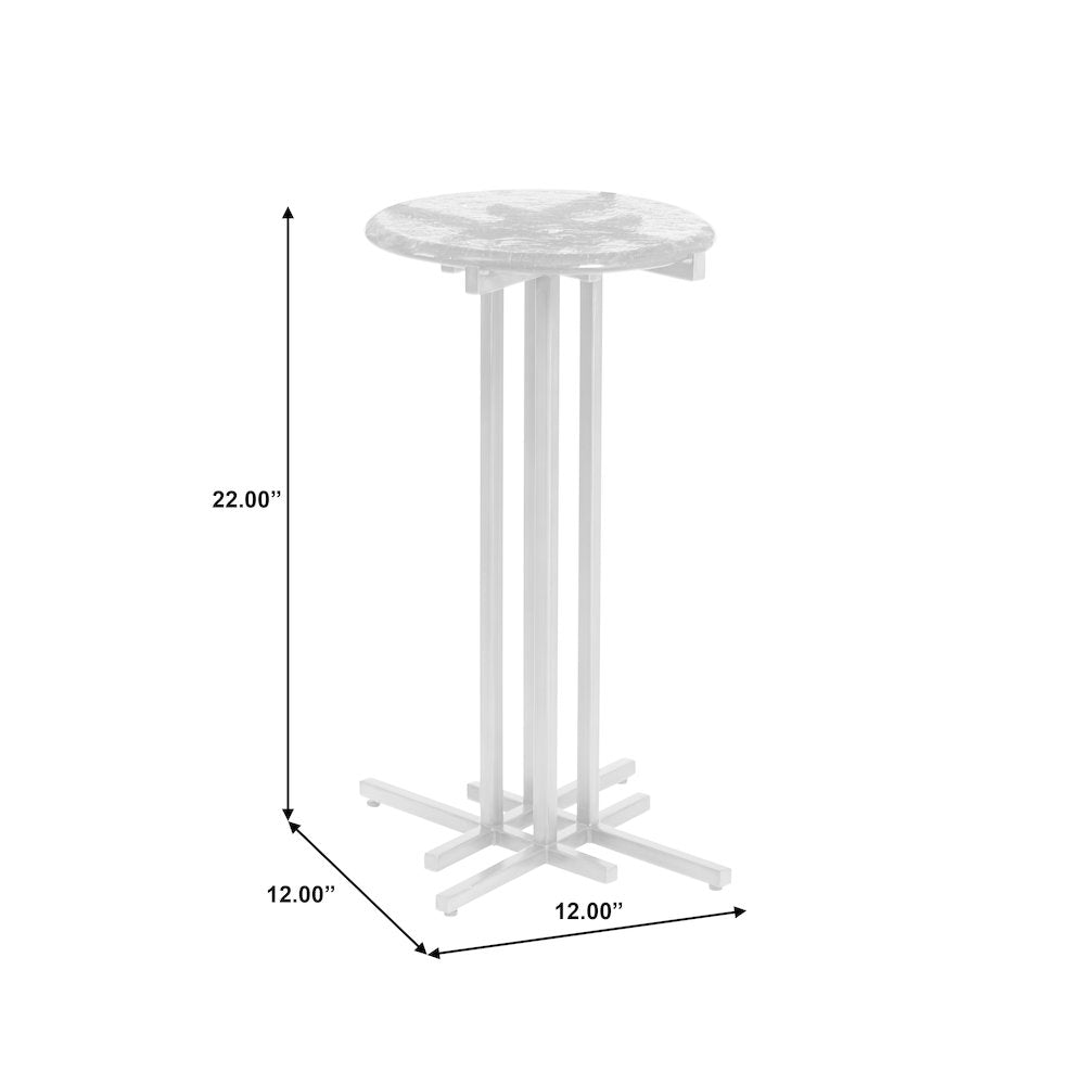 Glass Top Spot Table with Metal Base Pedestal