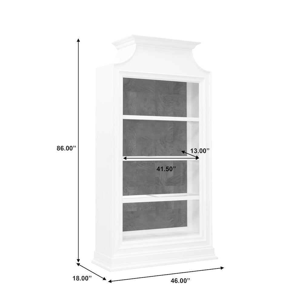 Open Storage 3 Shelf Bookcase with Natural Wood Back Panel